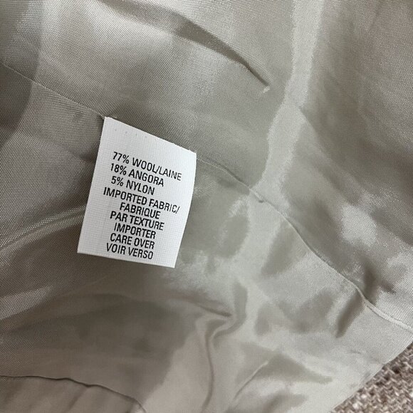 Ann Klein Wool Angora Blazer Jacket Womens Petite 10 Cream Tweed Light Academia - Picture 9 of 16